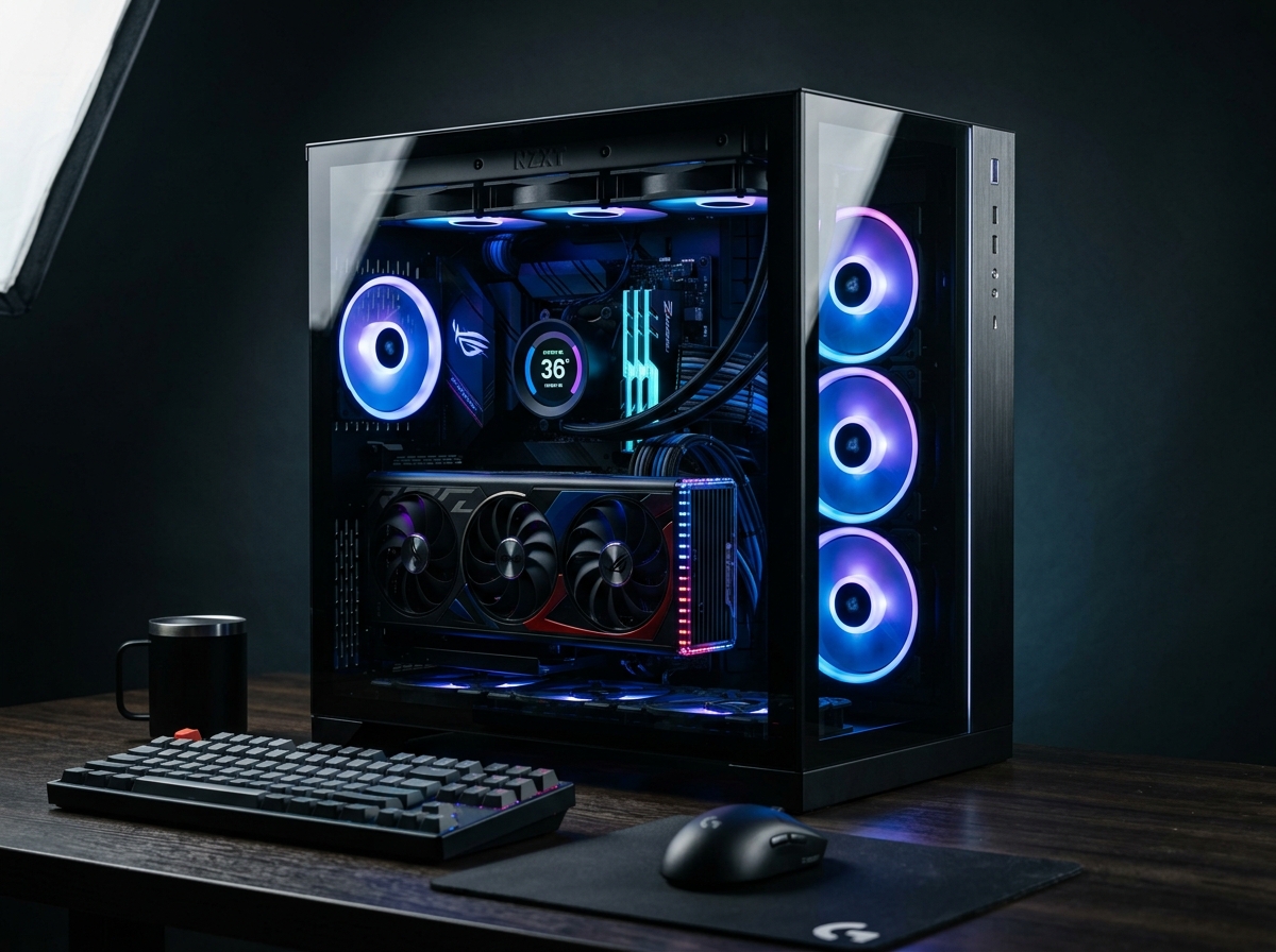 High-performance professional workstation with RGB lighting